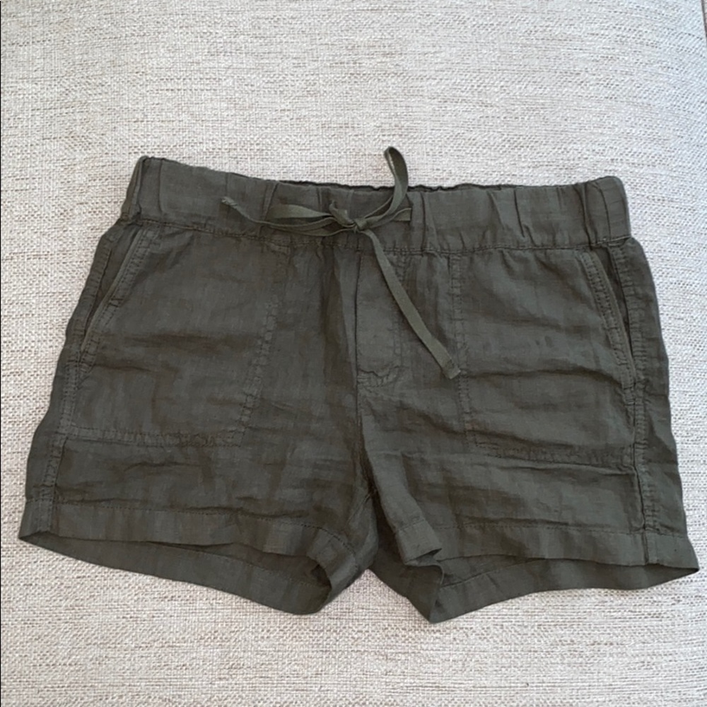 Caslon Army Green Linen Shorts